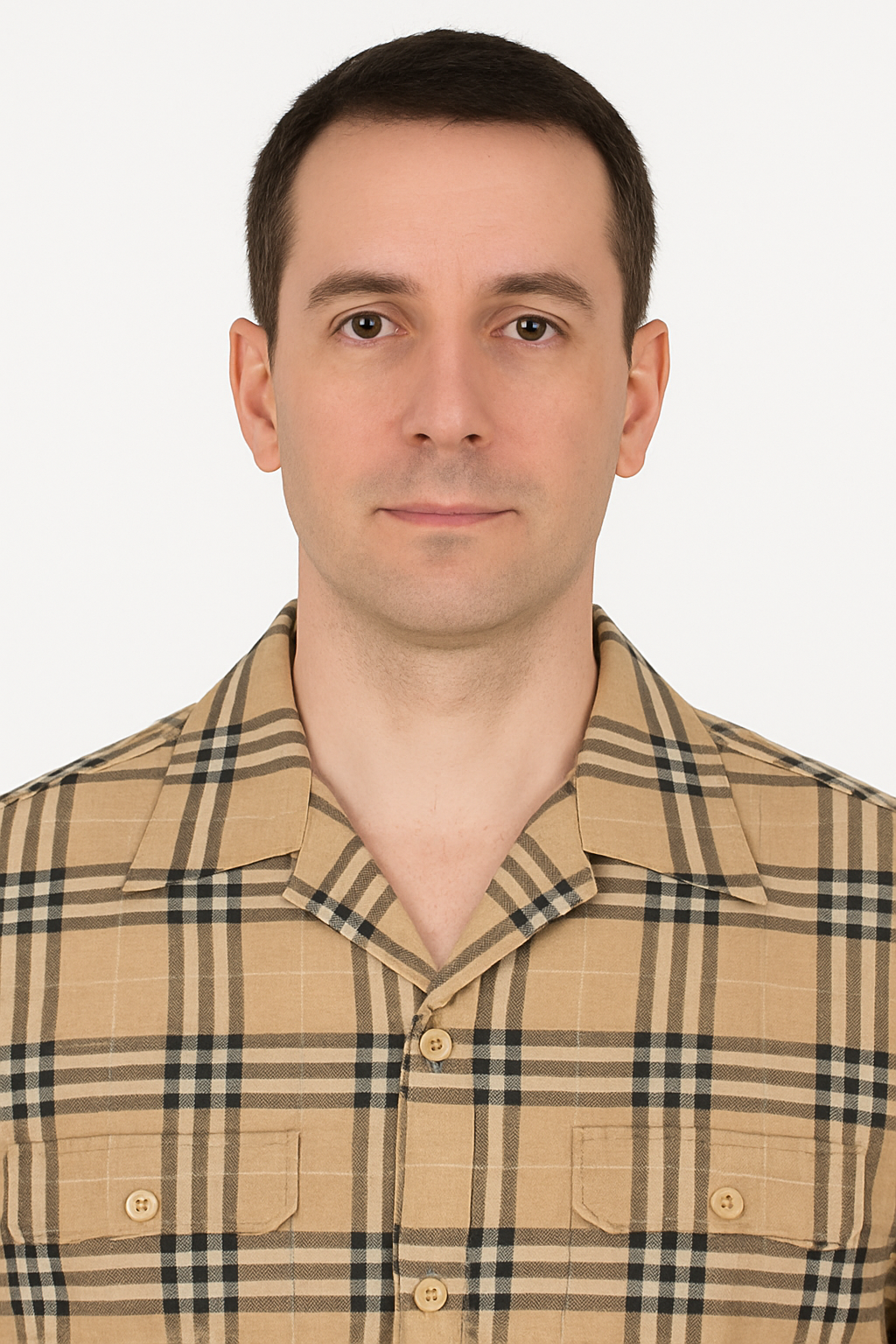 Beige Plaid Button-Up Shirt for Men – Casual to Semi-Formal