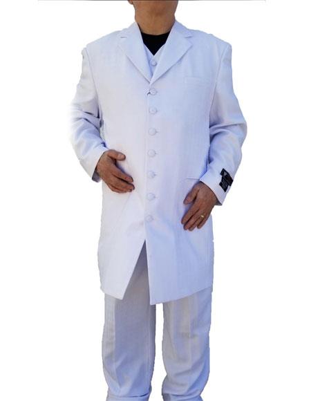 Men's White Windowpane ~ Plaid Pattern Zoot Suit