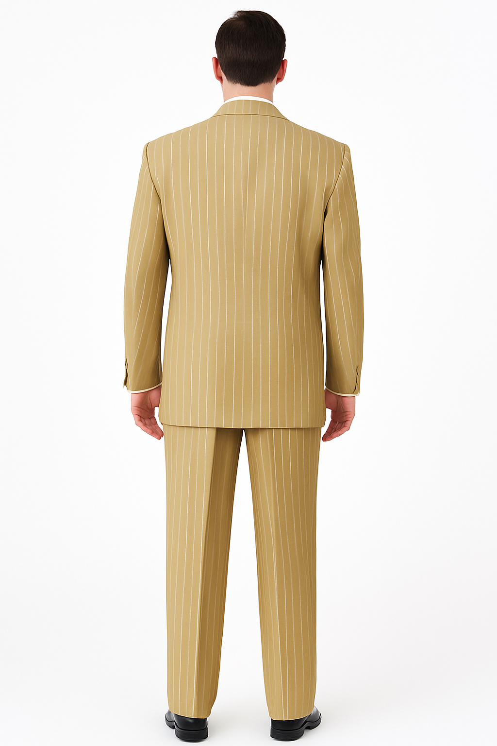 Beige Pinstripe Business Suit – 3-Piece Professional Wear