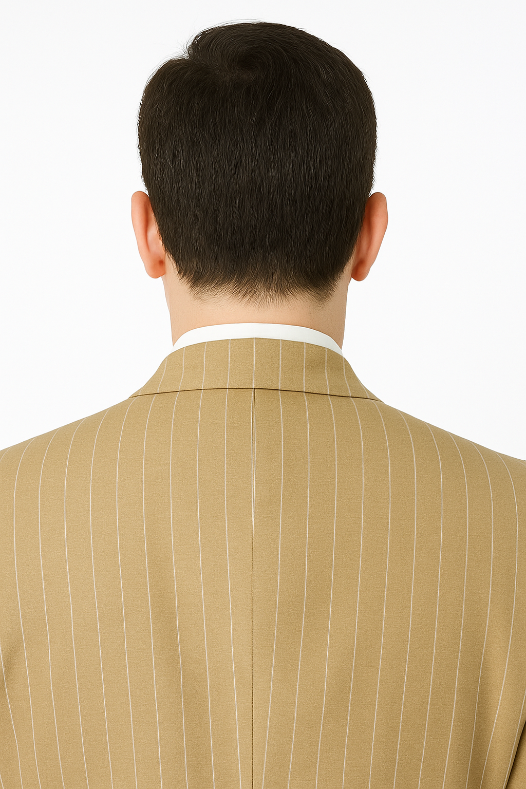 Beige Pinstripe Business Suit – 3-Piece Professional Wear
