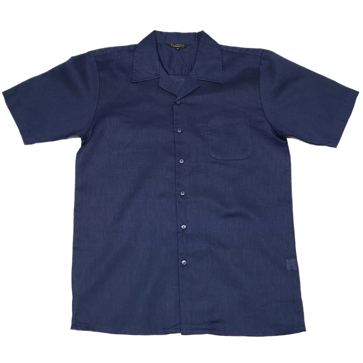 Mens Navy Linen Shirt and Pants Casual Outfit Set