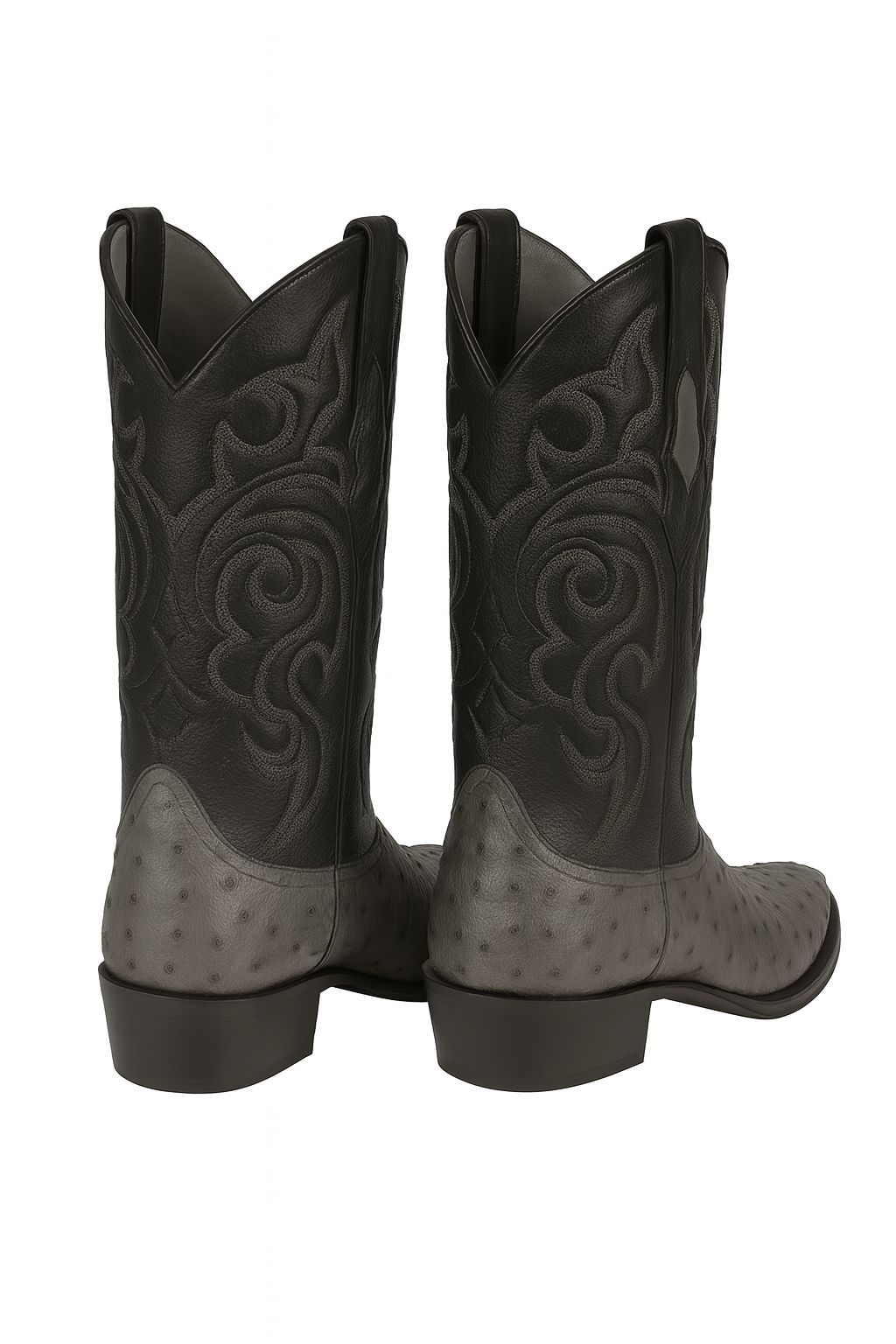 Botas de Avestruz Original Punta Redonda LAB-650309-New Designer Collection