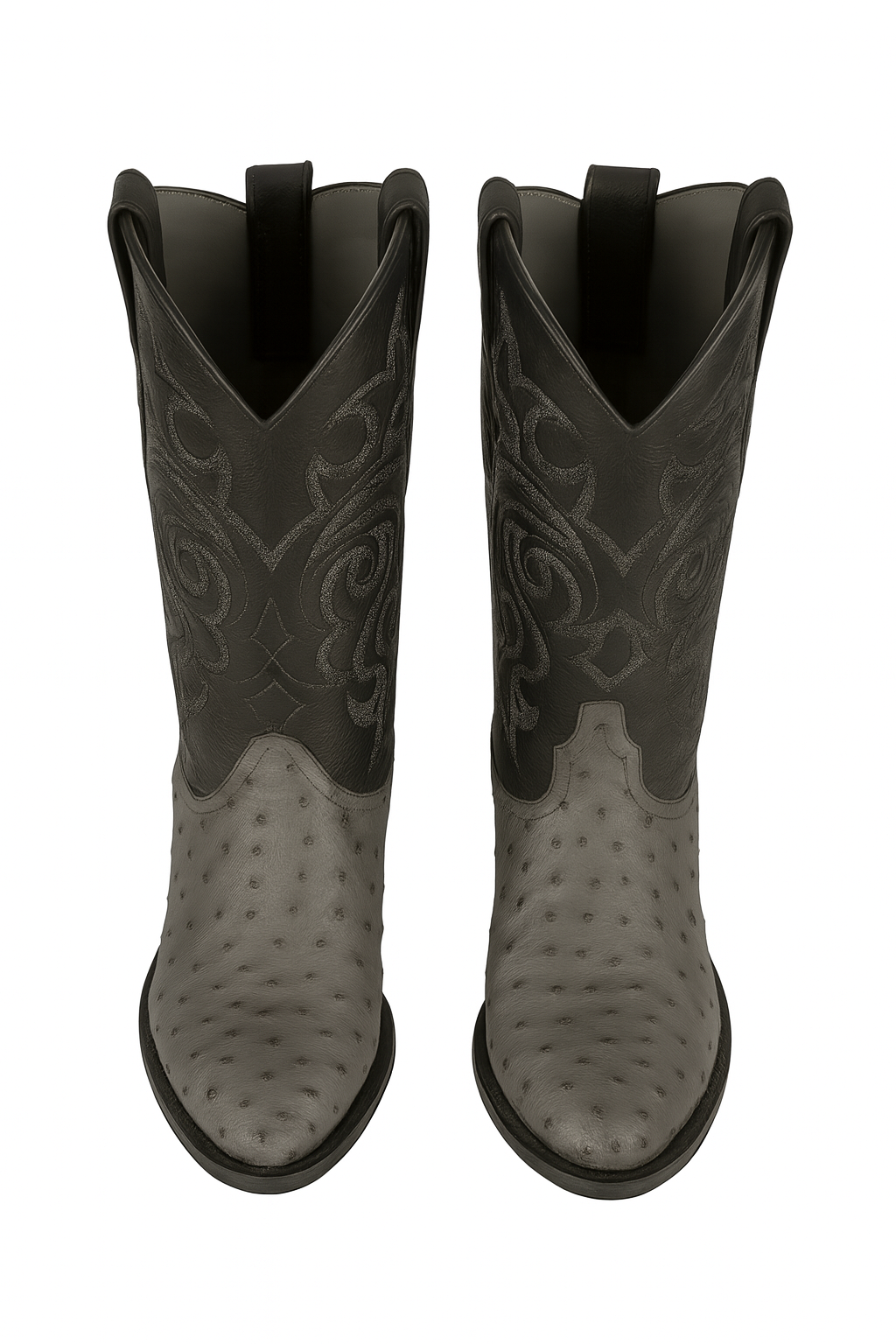 Botas de Avestruz Original Punta Redonda LAB-650309-New Designer Collection