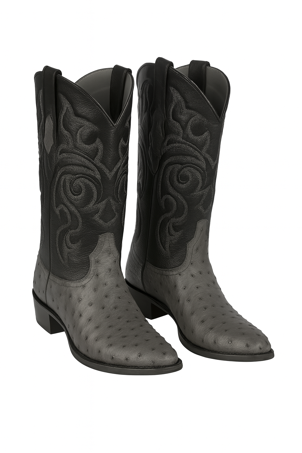 Botas de Avestruz Original Punta Redonda LAB-650309-New Designer Collection