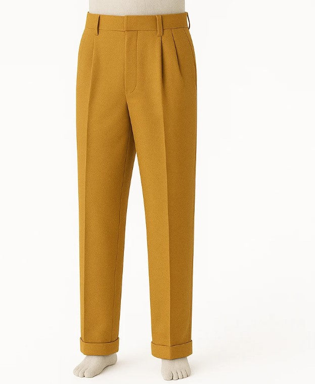 Mens Pleated Pants - Classic Style Slacks