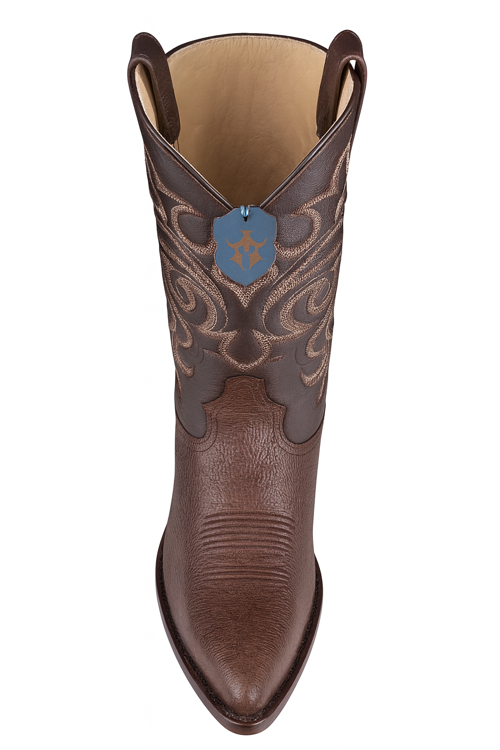 Brown Sharkskin Cowboy Boots J-Toe