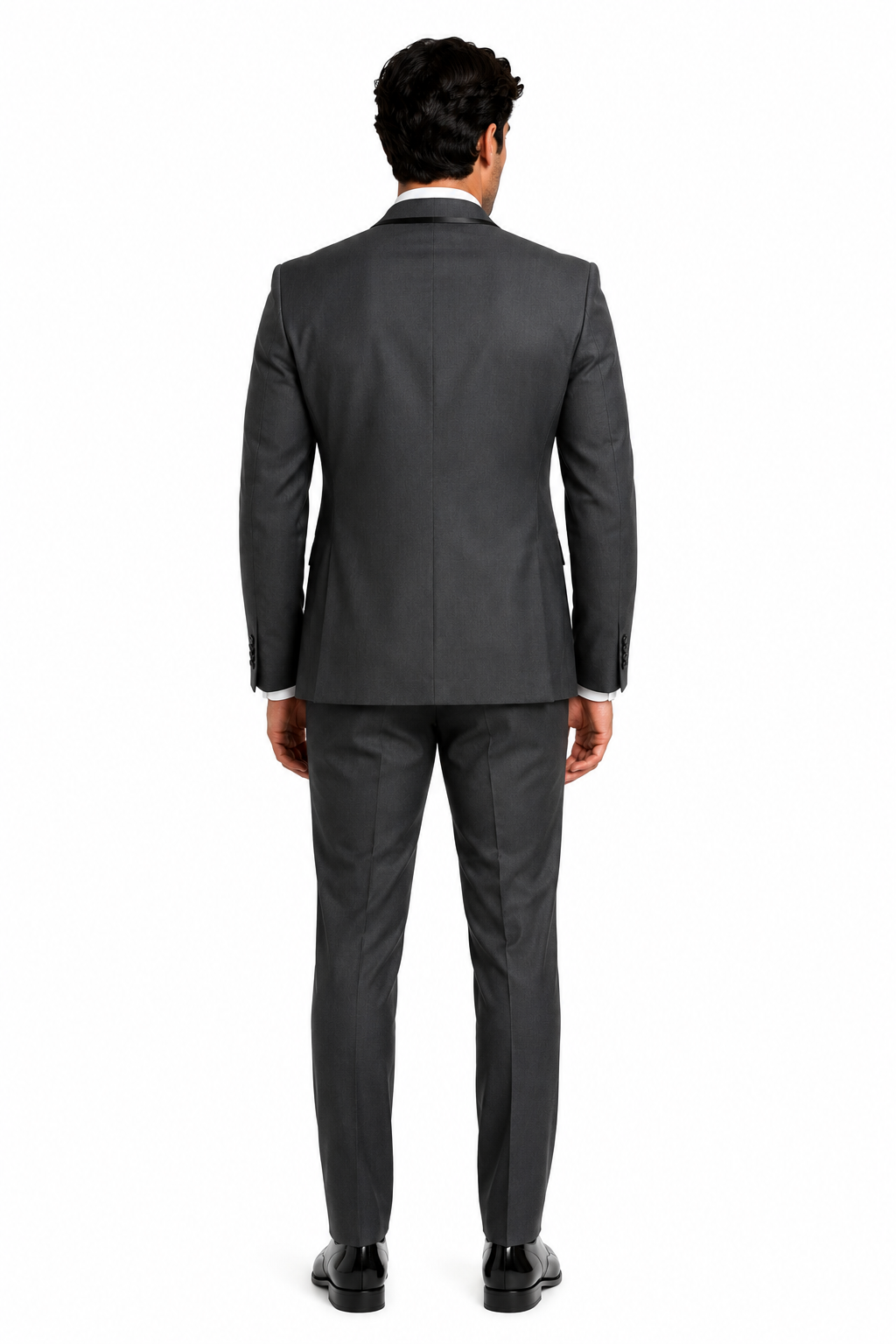 Classic Mens Vested Tuxedo in Charcoal – Satin Shawl Collar for Formal Events