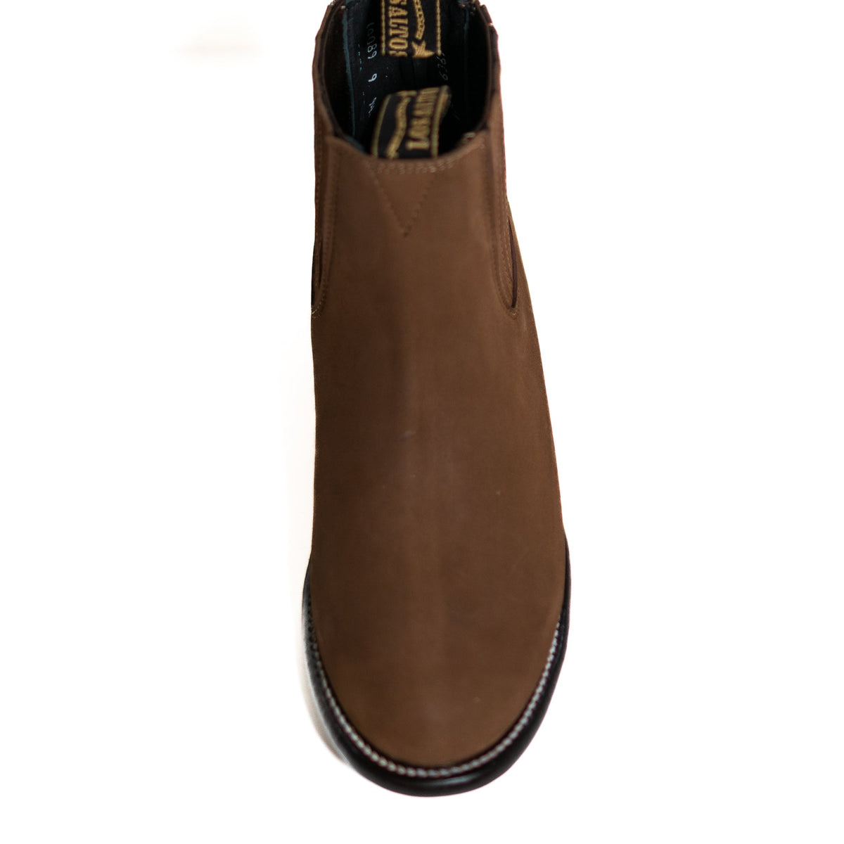 Los Altos Men's Toe Charro Short Boots Oval Nobuck Taupe