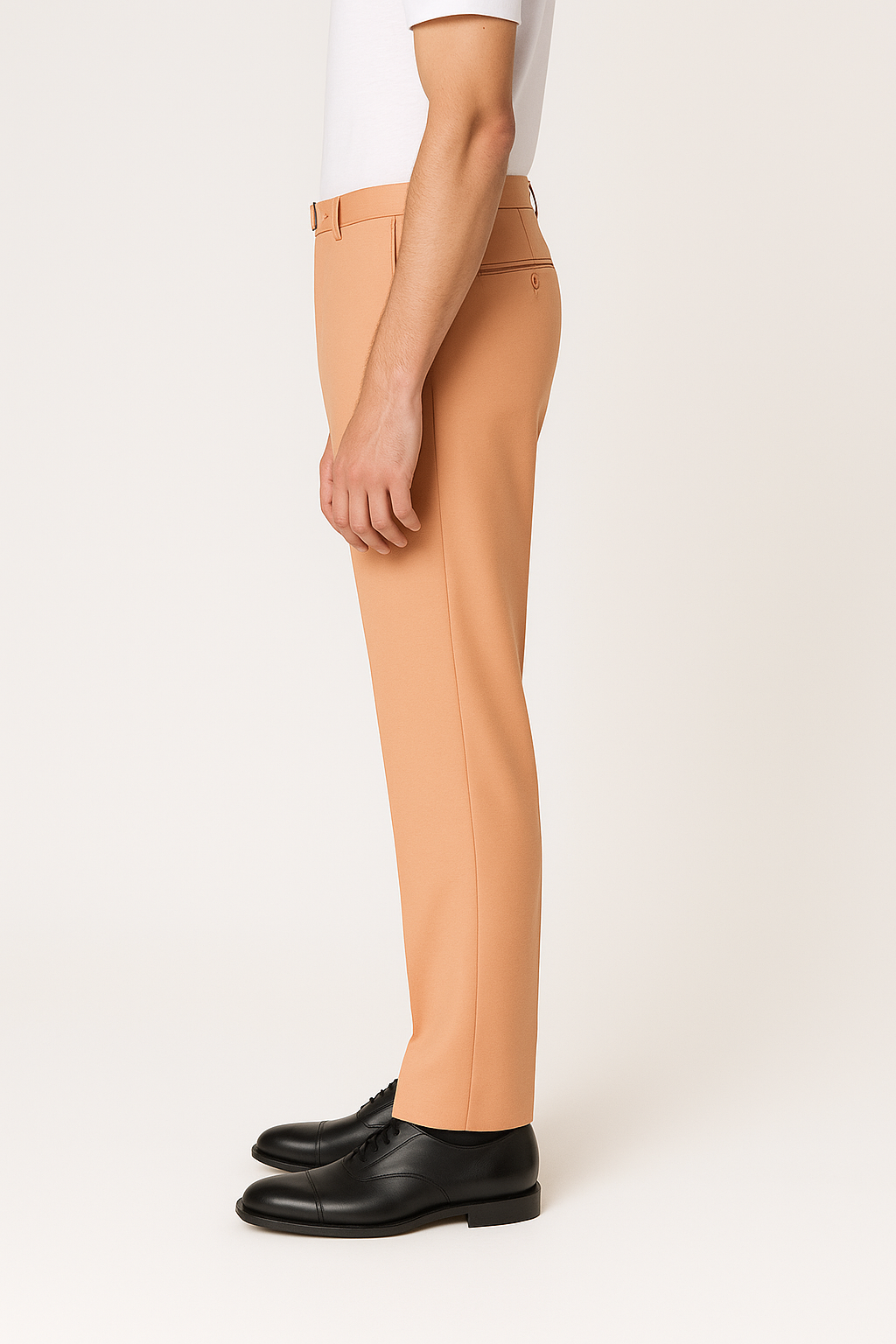 Tiglio Luxe Creamsicle Semi-Wide Leg Wool Marbella Dress Pants TL4013