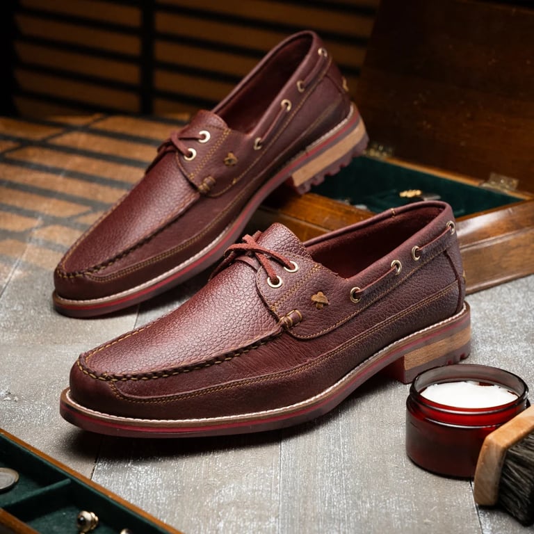 Marco Di Milano Amalfi Wine Premium Calf Leather Boat Shoes