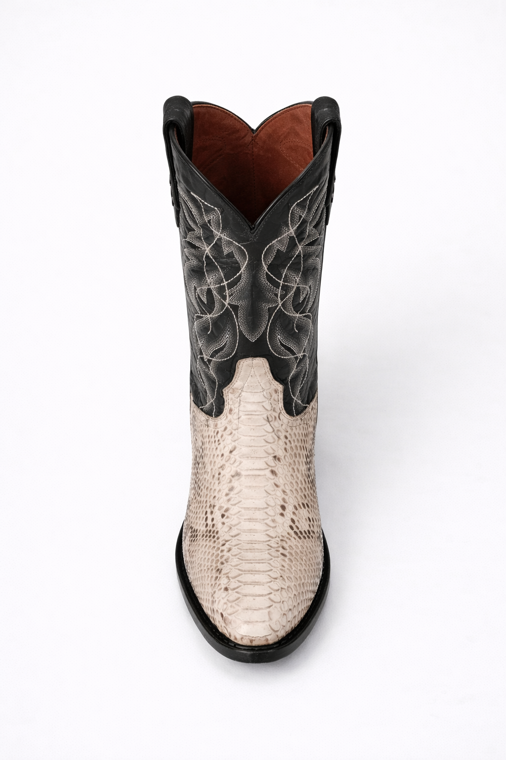 Dan Post Men's Manning Python Snakeskin Round Toe Boots - Natural-New Designer Collection
