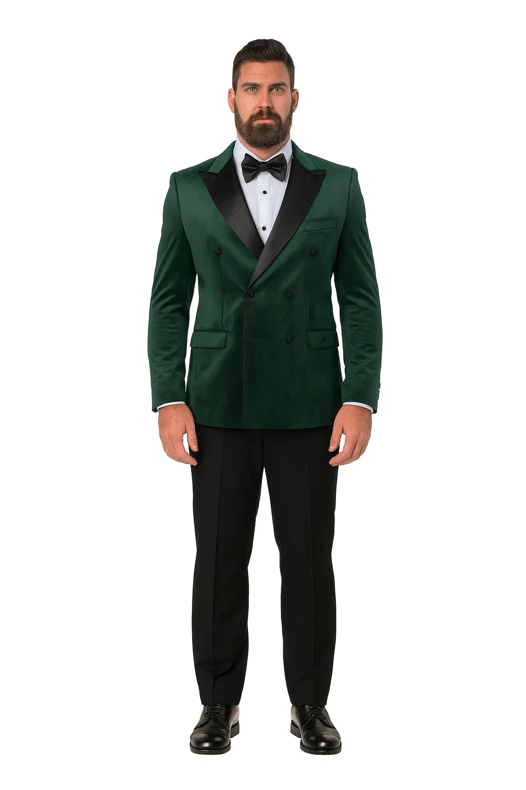 Green Velvet Double Breasted Tuxedo Jacket Wedding & Prom