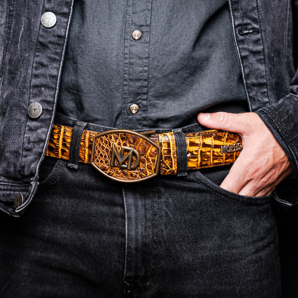Marco Di Milano Iowa Belt Mustard Brown