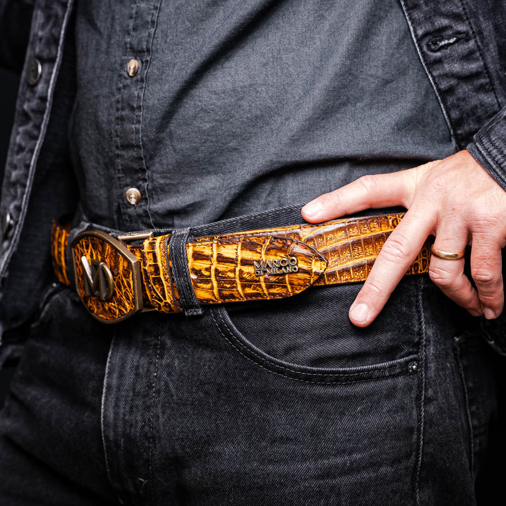 Marco Di Milano Iowa Belt Mustard Brown