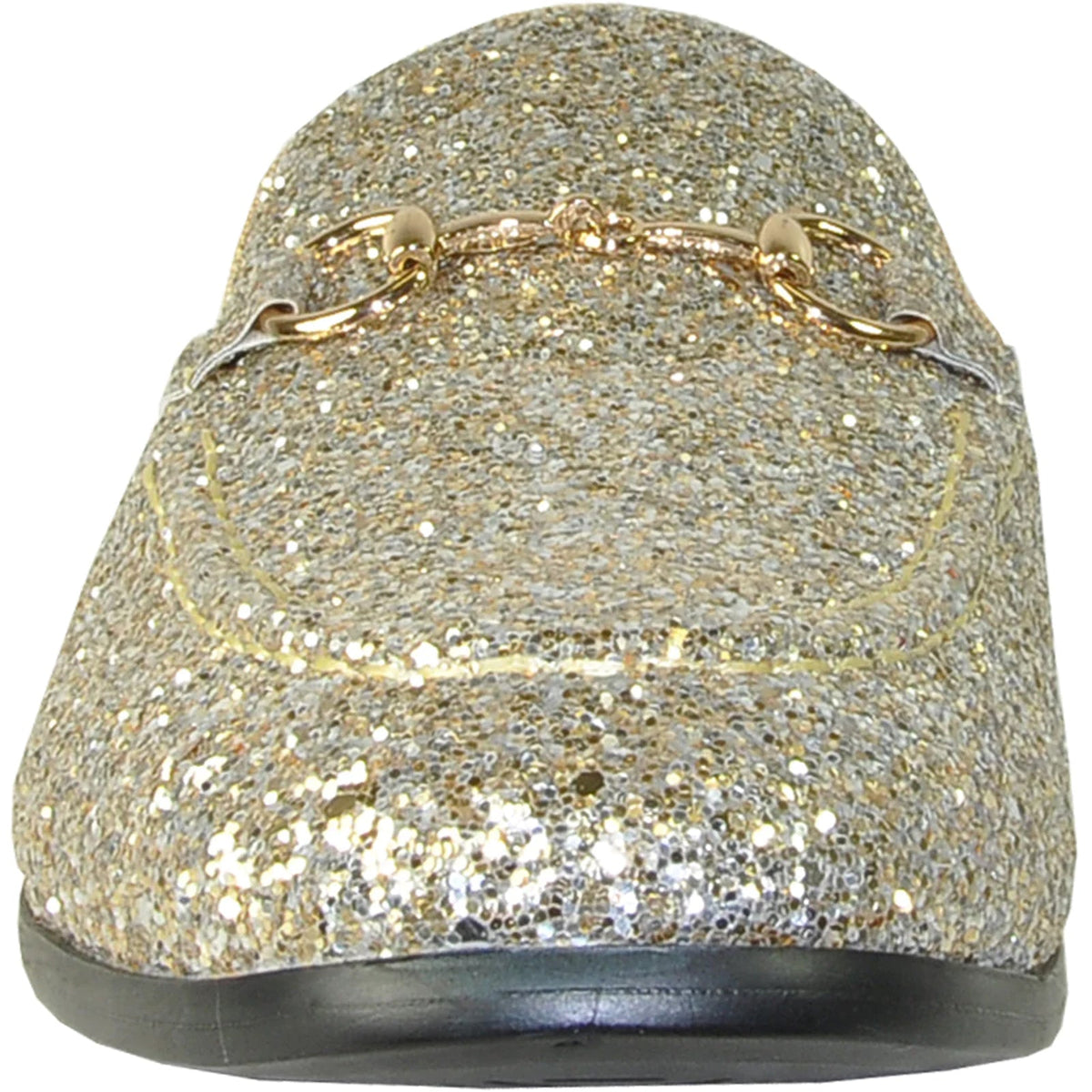 "Gold Sequin Prom 2026 Tuxedo Loafers - Modern Men's Glitter Footwear"
