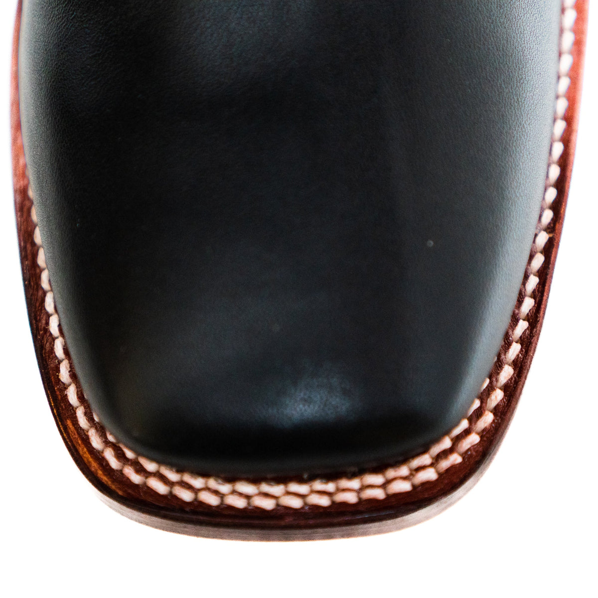 Los Altos Men's Boot Wide Square Toe Deer Black Leather Sole