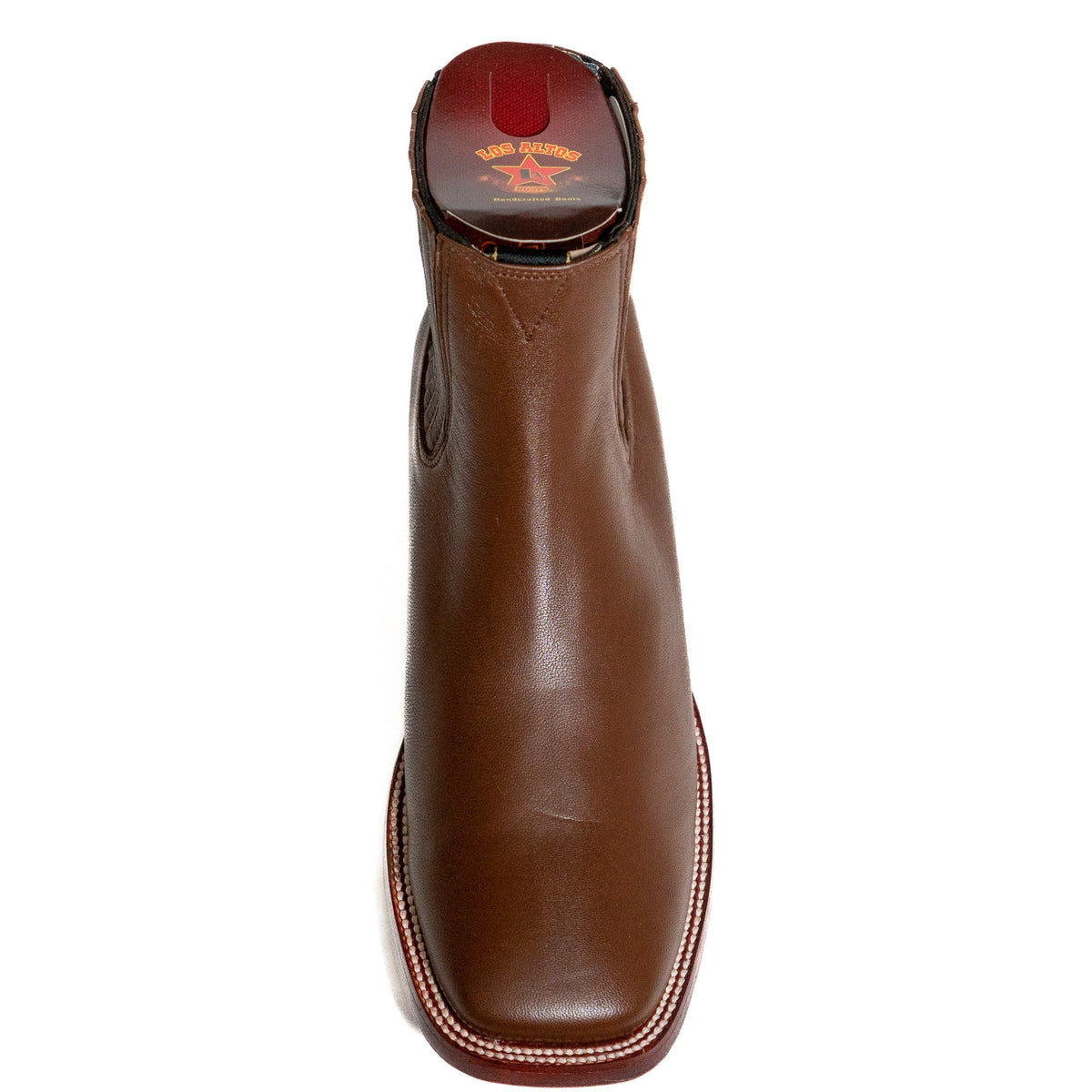 Los Altos Men's Boot Wide Square Toe Deer Light Brown Leather Sole