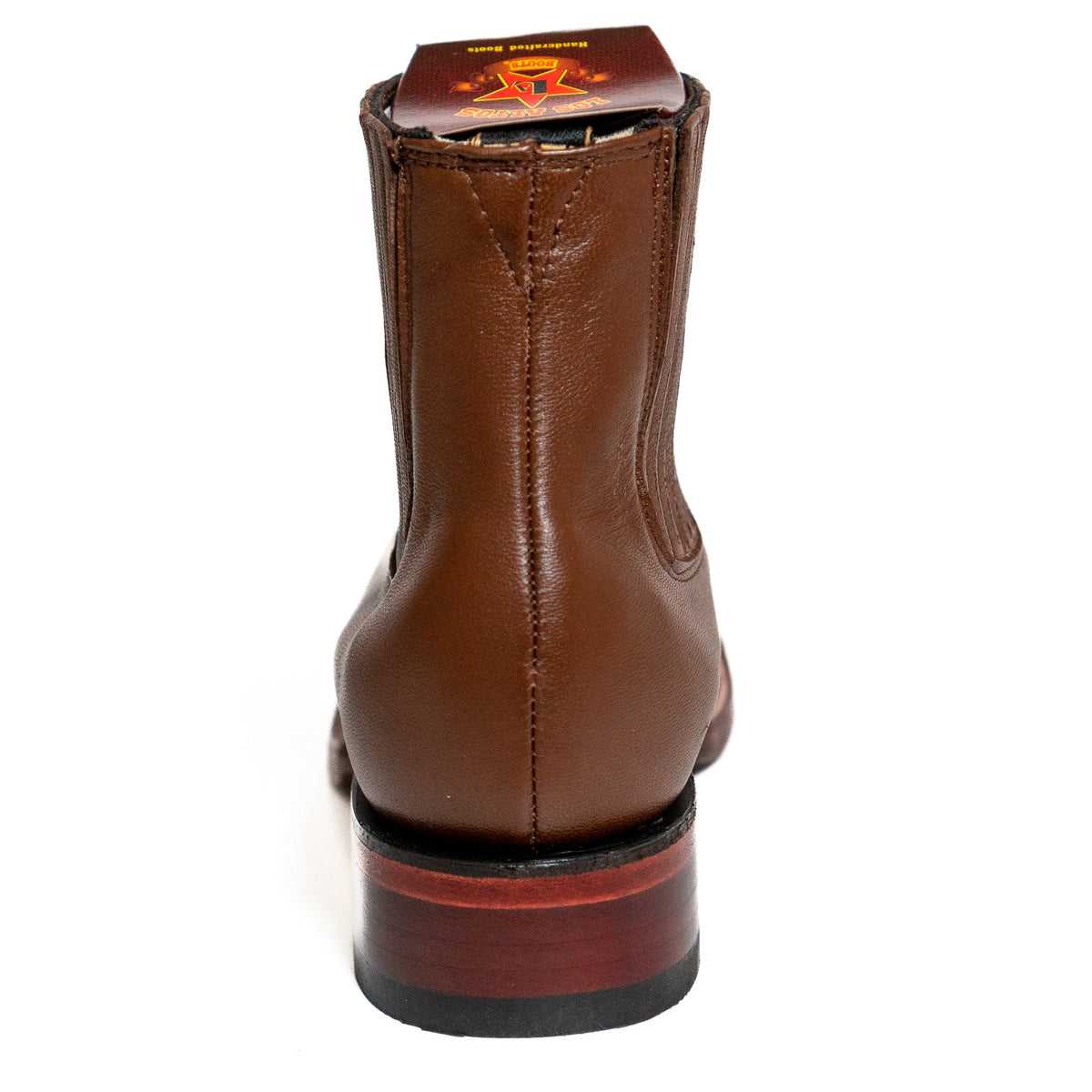 Los Altos Men's Boot Wide Square Toe Deer Light Brown Leather Sole