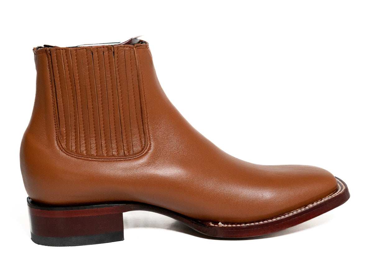 Los Altos Men's Boot Wide Square Toe Deer Honey Leather Sole