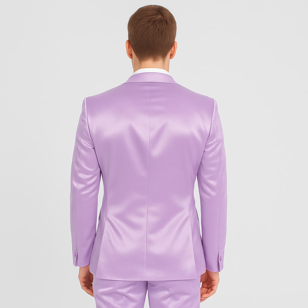 Lavender Satin Tuxedo Set – 4-Piece Statement for Weddings & Proms