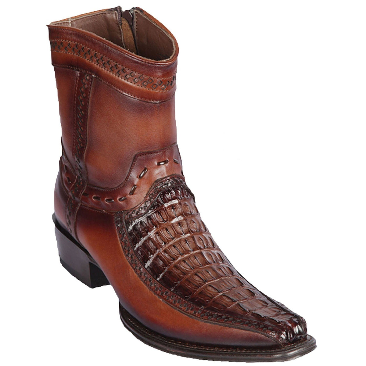 Men's Los Altos Caiman Tail and Deer European Toe Short Boots 76BF01