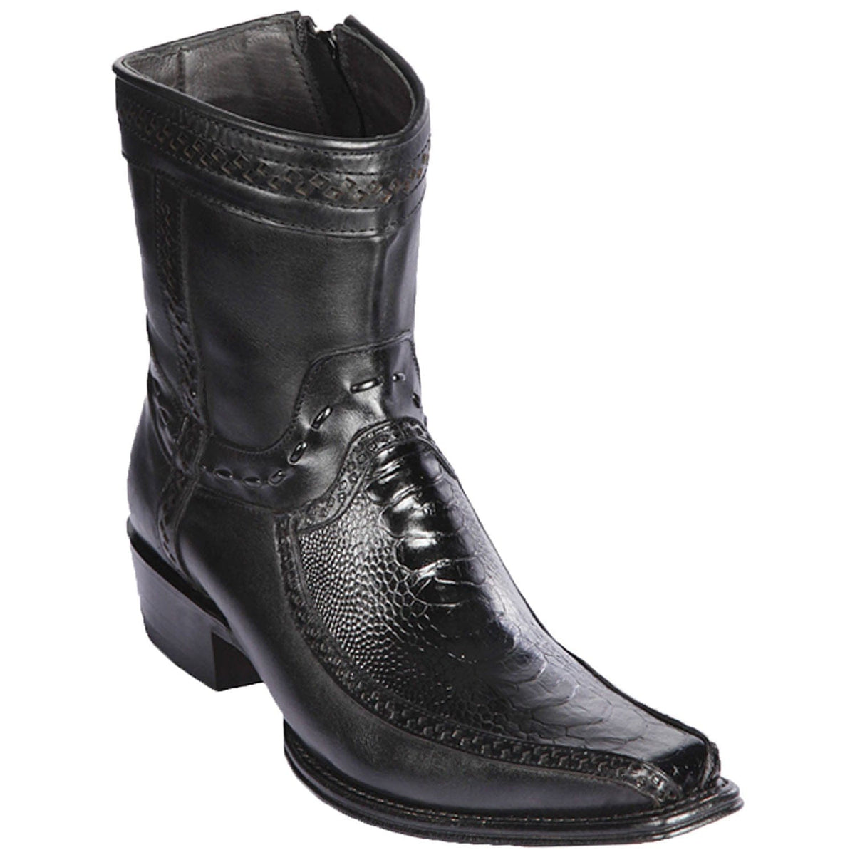 Men's Los Altos Original Ostrich Leg and Deer Skin European Toe Short Boots 76BF05