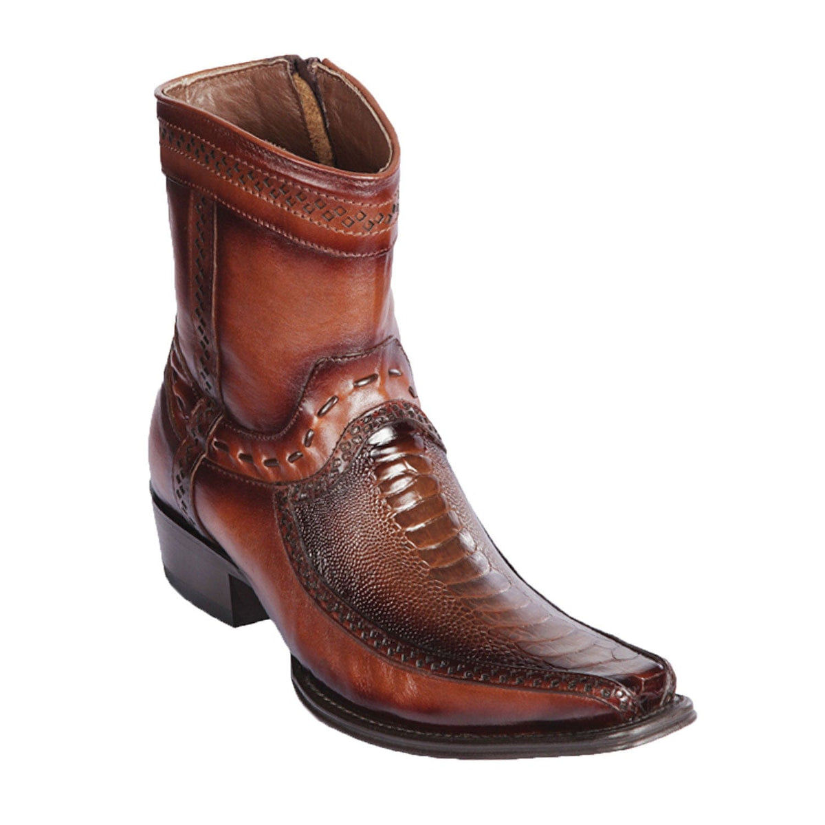 Men's Los Altos Original Ostrich Leg and Deer Skin European Toe Short Boots 76BF05