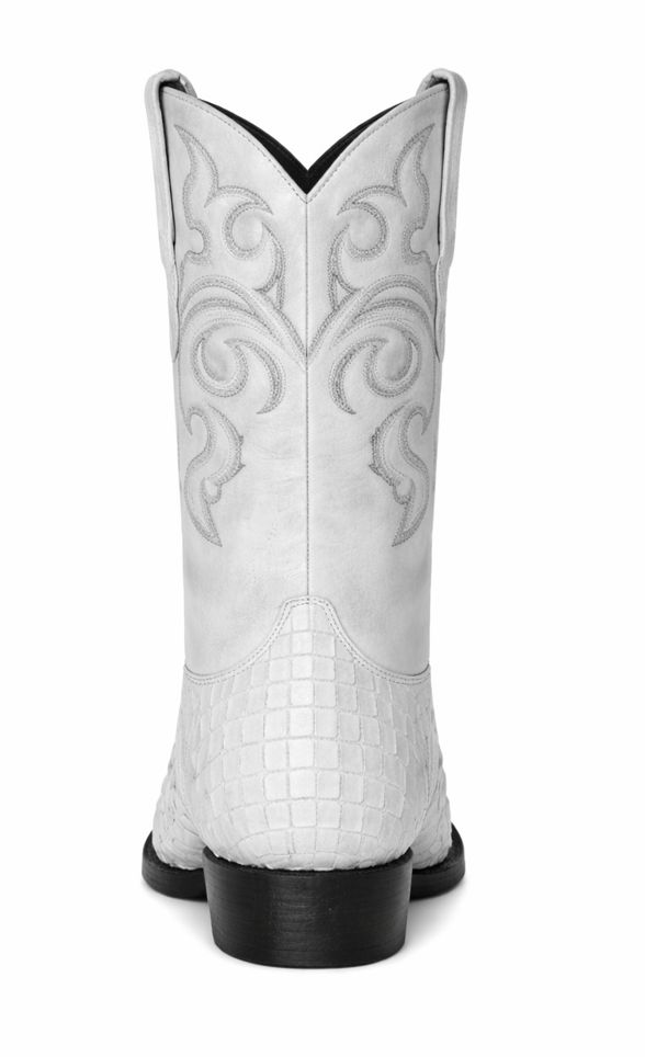 Los Altos Boots - Mens Dress Cowboy Boot - Low Priced White Crocodile Boots- in White-New Designer Collection