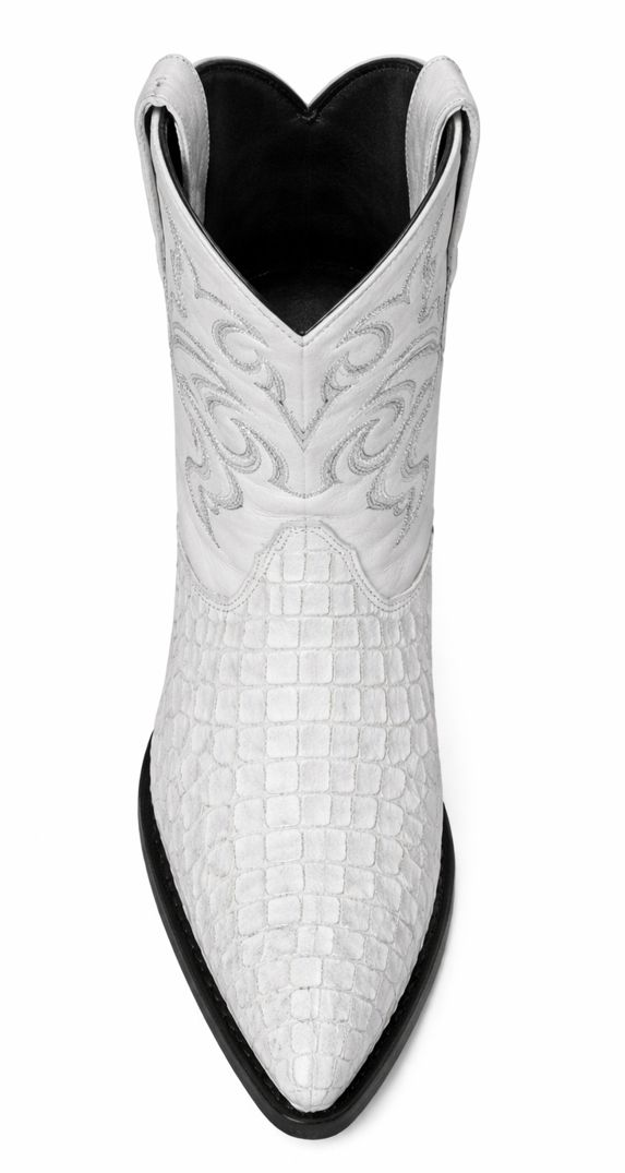 Los Altos Boots - Mens Dress Cowboy Boot - Low Priced White Crocodile Boots- in White-New Designer Collection