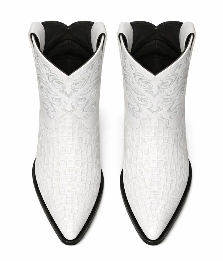 Los Altos Boots - Mens Dress Cowboy Boot - Low Priced White Crocodile Boots- in White-New Designer Collection