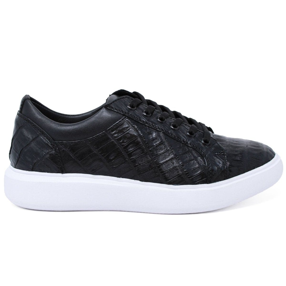 Men's Genuine Full Caiman Belly Skin Sneakers - Black LAB-ZSM0282