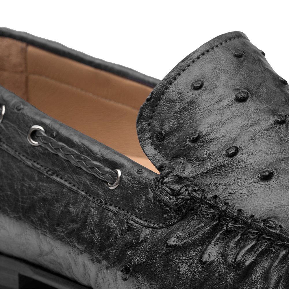 Mezlan Genuine Ostrich Moccasin Slip On
