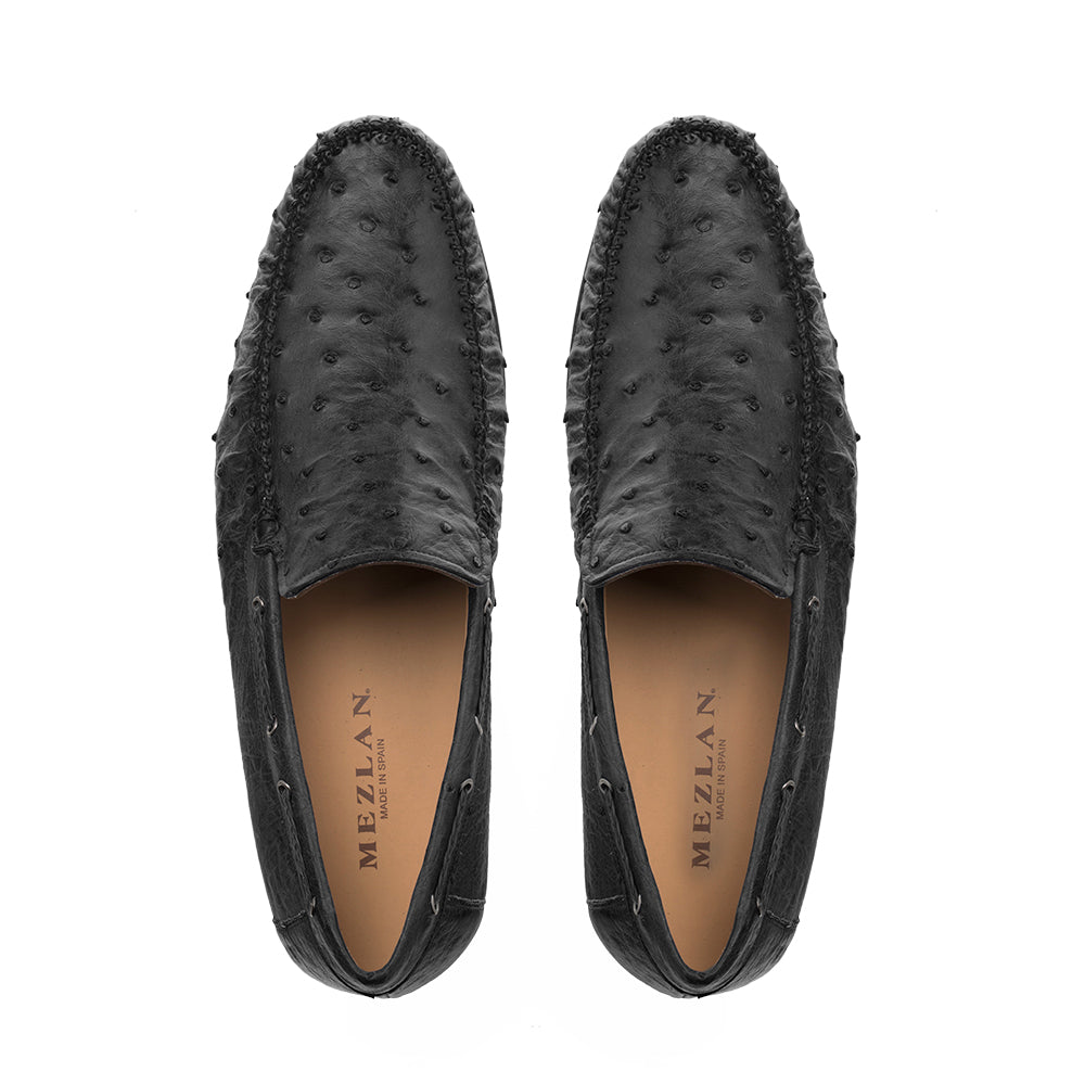 Mezlan Genuine Ostrich Moccasin Slip On