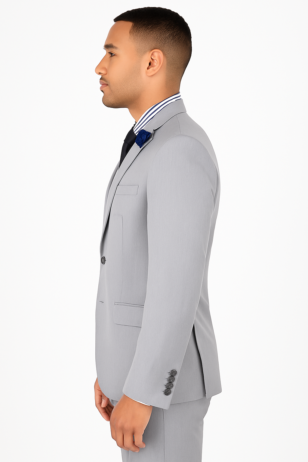 Ultra Slim Fit 2 Piece Suit Stretch Fabric in Solid Gray