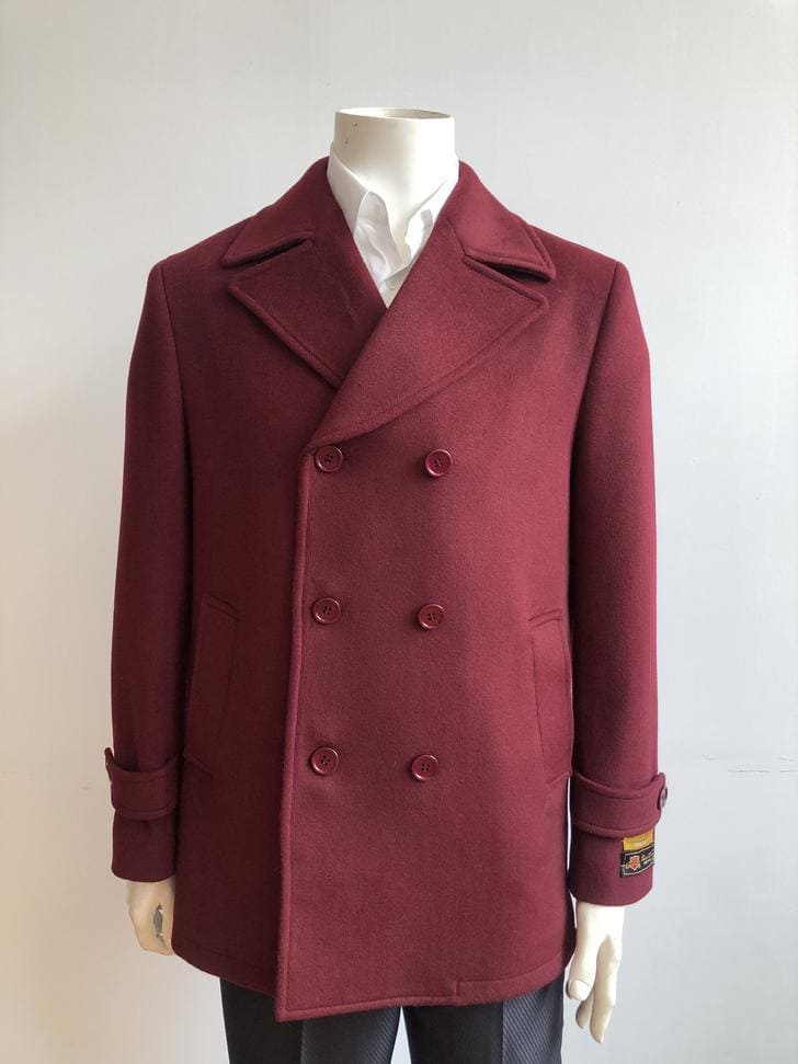 Men's Big & Tall Wool Peacoat Classic Double Breasted Overcoat Style