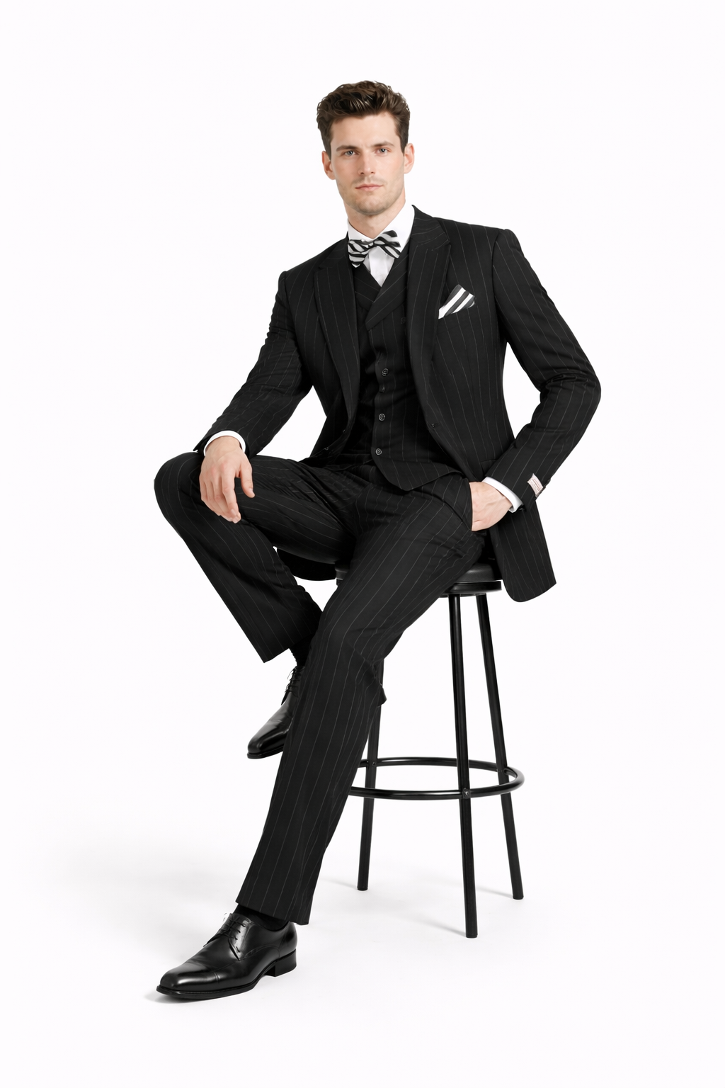 Mens Big and Tall Suits - Plus Size Black Suit For Men - Classic fit 1 Button With Vest-New Designer Collection
