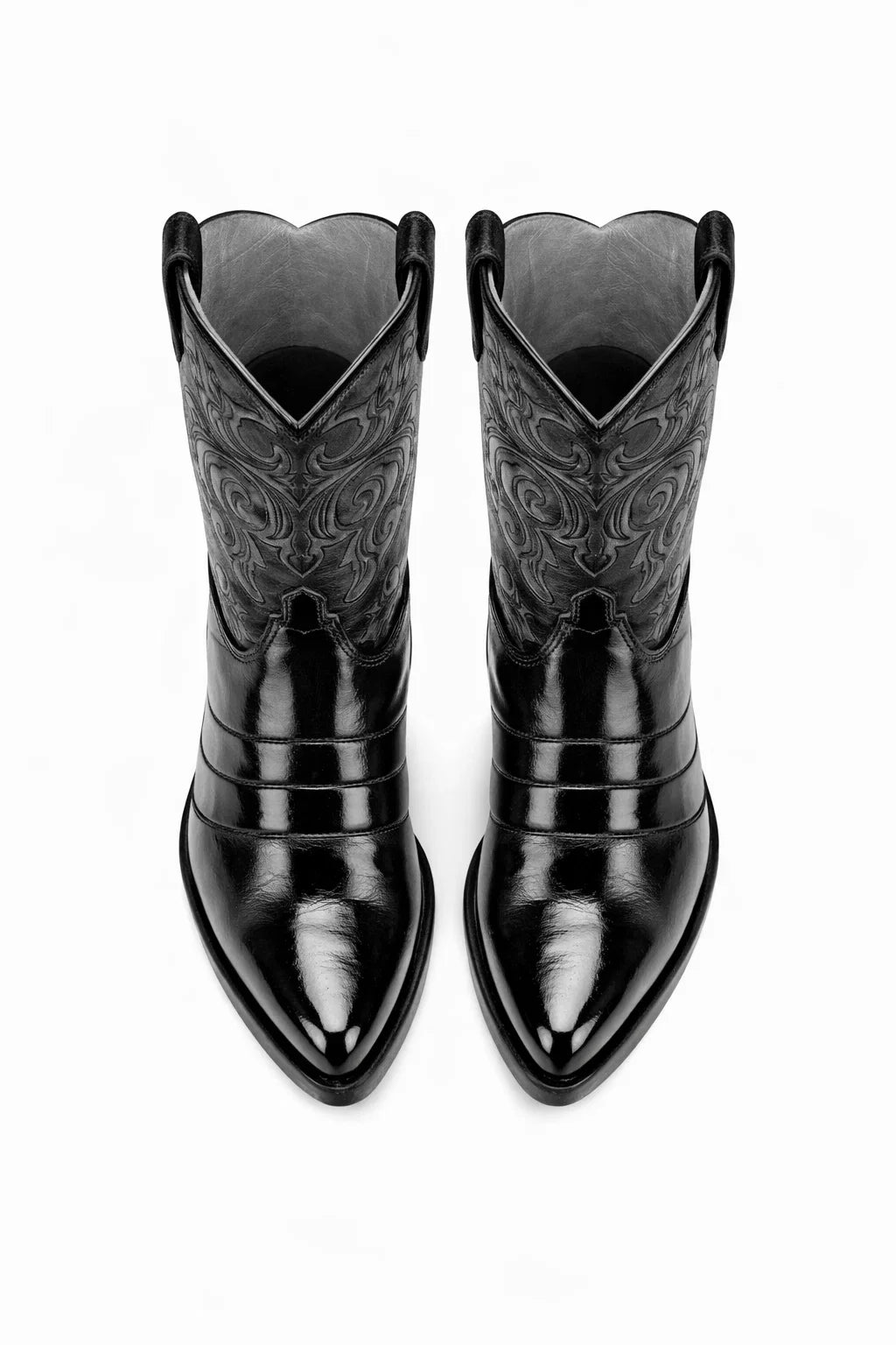 Men's Black Eel Skin Cowboy Boots - Los Altos Dress Western Boots-New Designer Collection