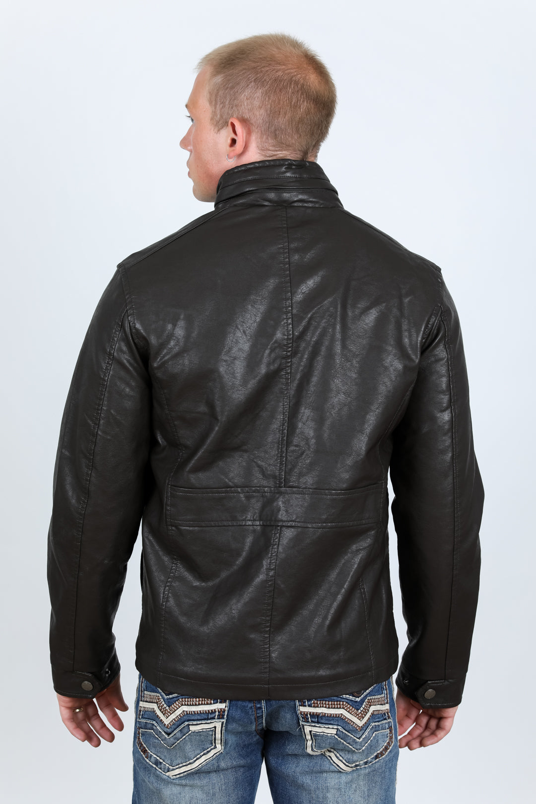 Mens Brown Western Leather Jacket - Vintage Cowboy Style