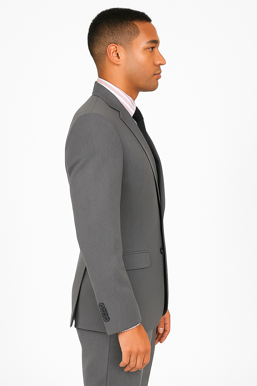 Ultra Slim Fit 2 Piece Suit Stretch Fabric in Solid Charcoal