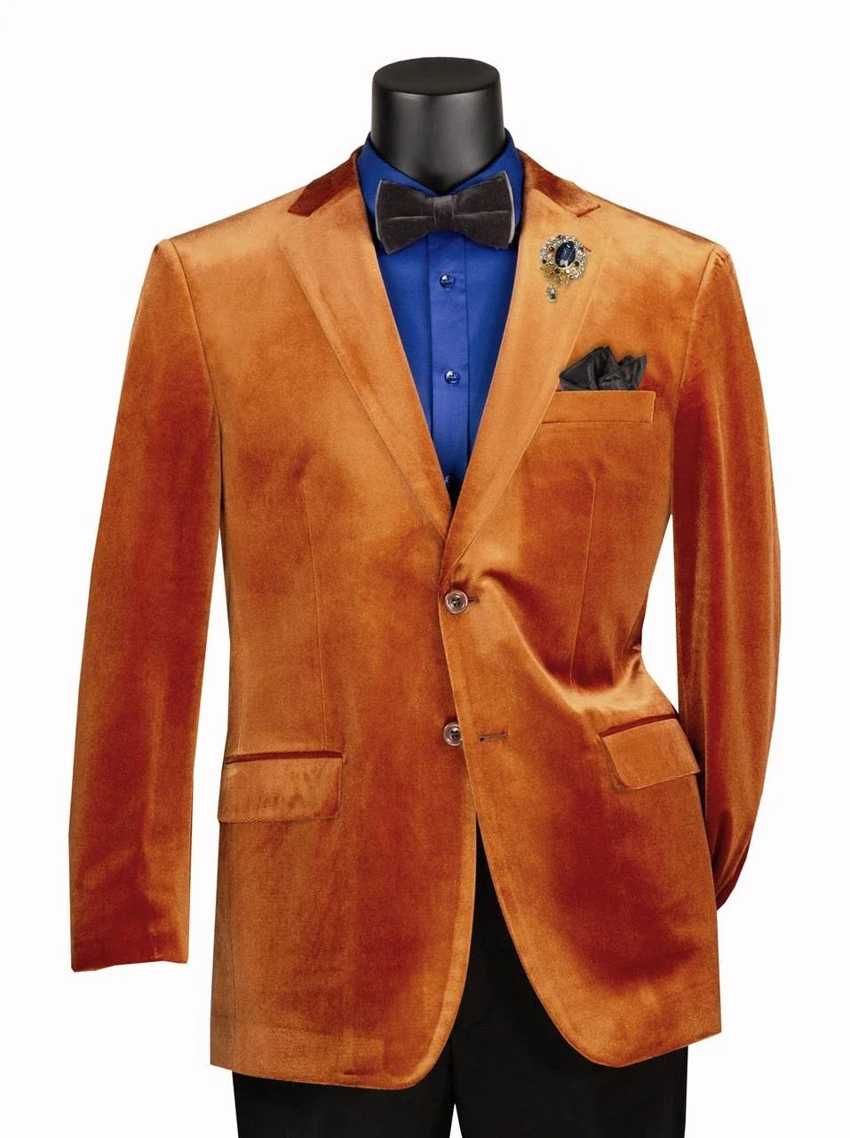 Men’s Burnt Orange Velvet Blazer – Kingsman Golden Bee Inspired Luxury Dinner Jacket