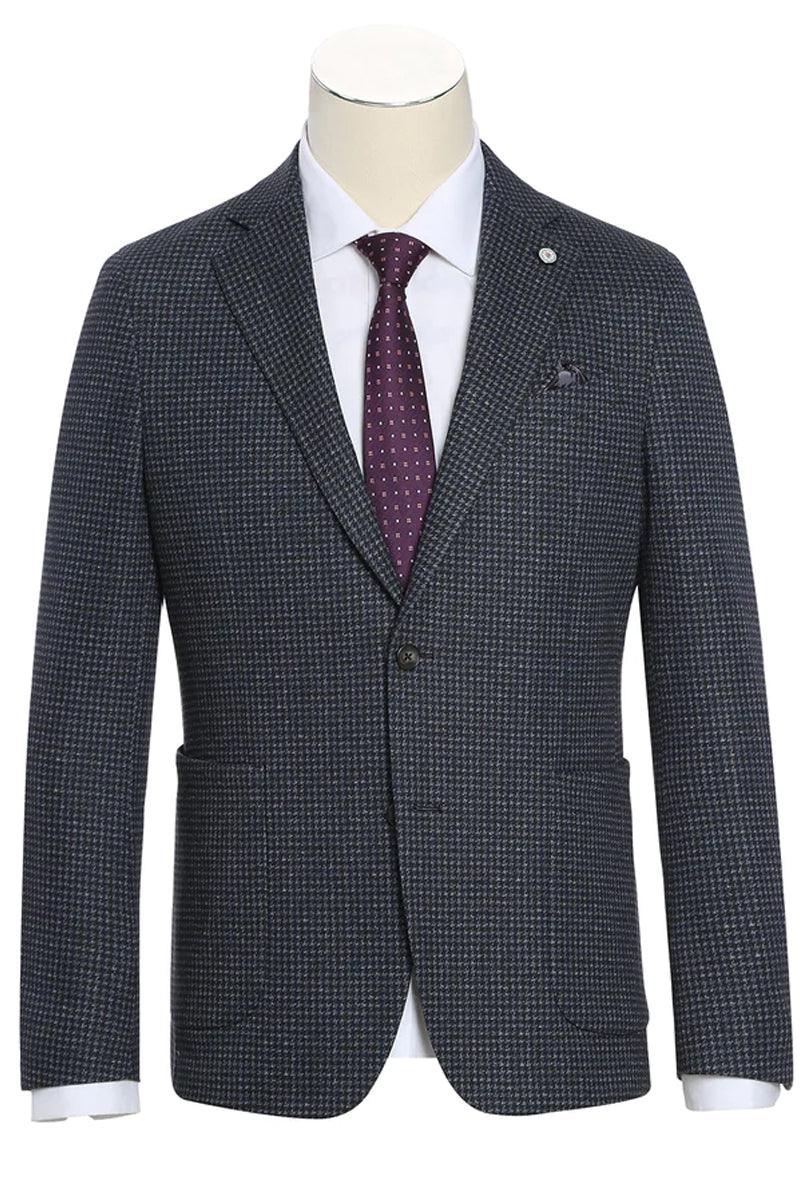 Pelago Charcoal Grey Slim-Fit Summer Blazer w/ Half-Canvas Patch Pocket