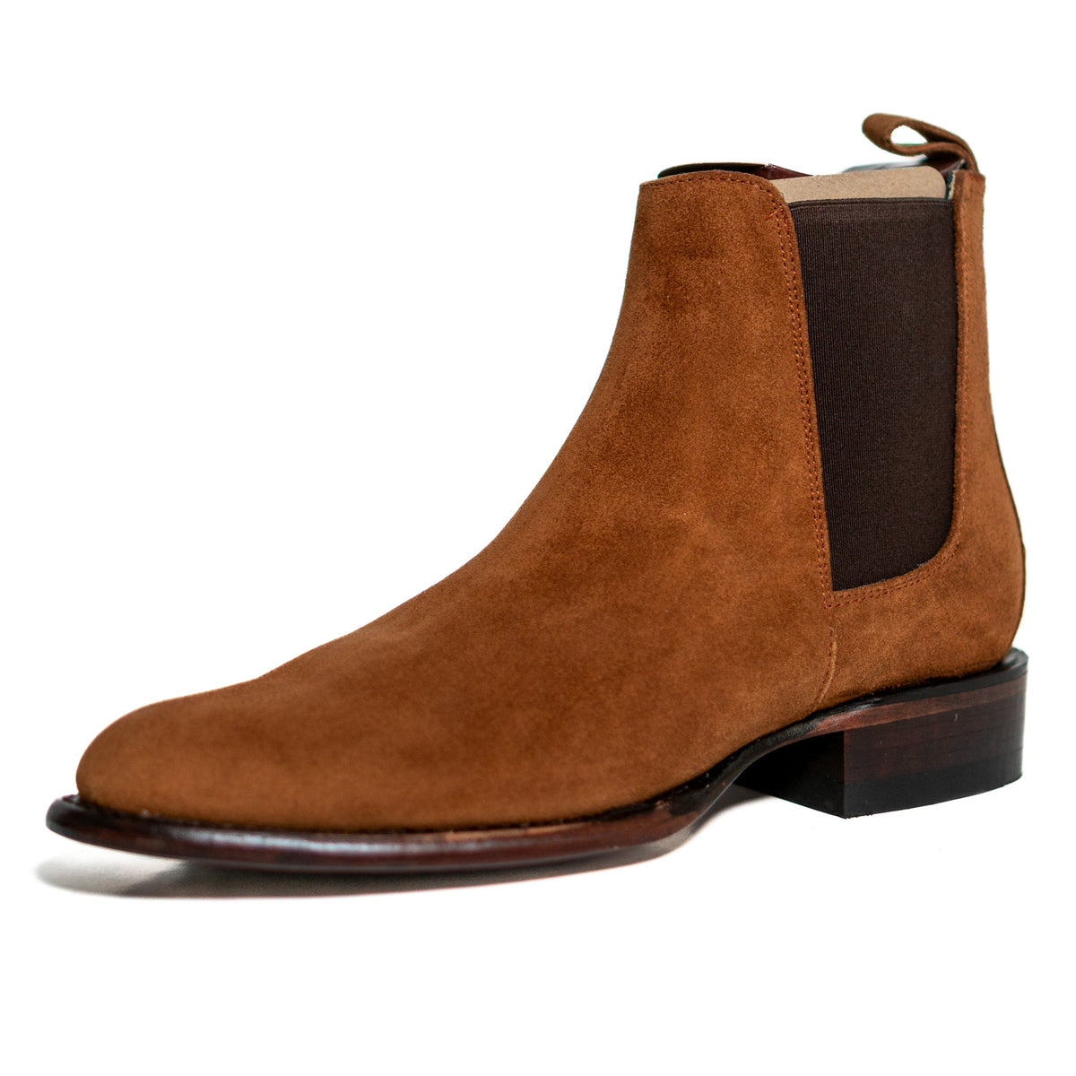 Los Altos Men's Toe Roper Boot Gamuza Cognac