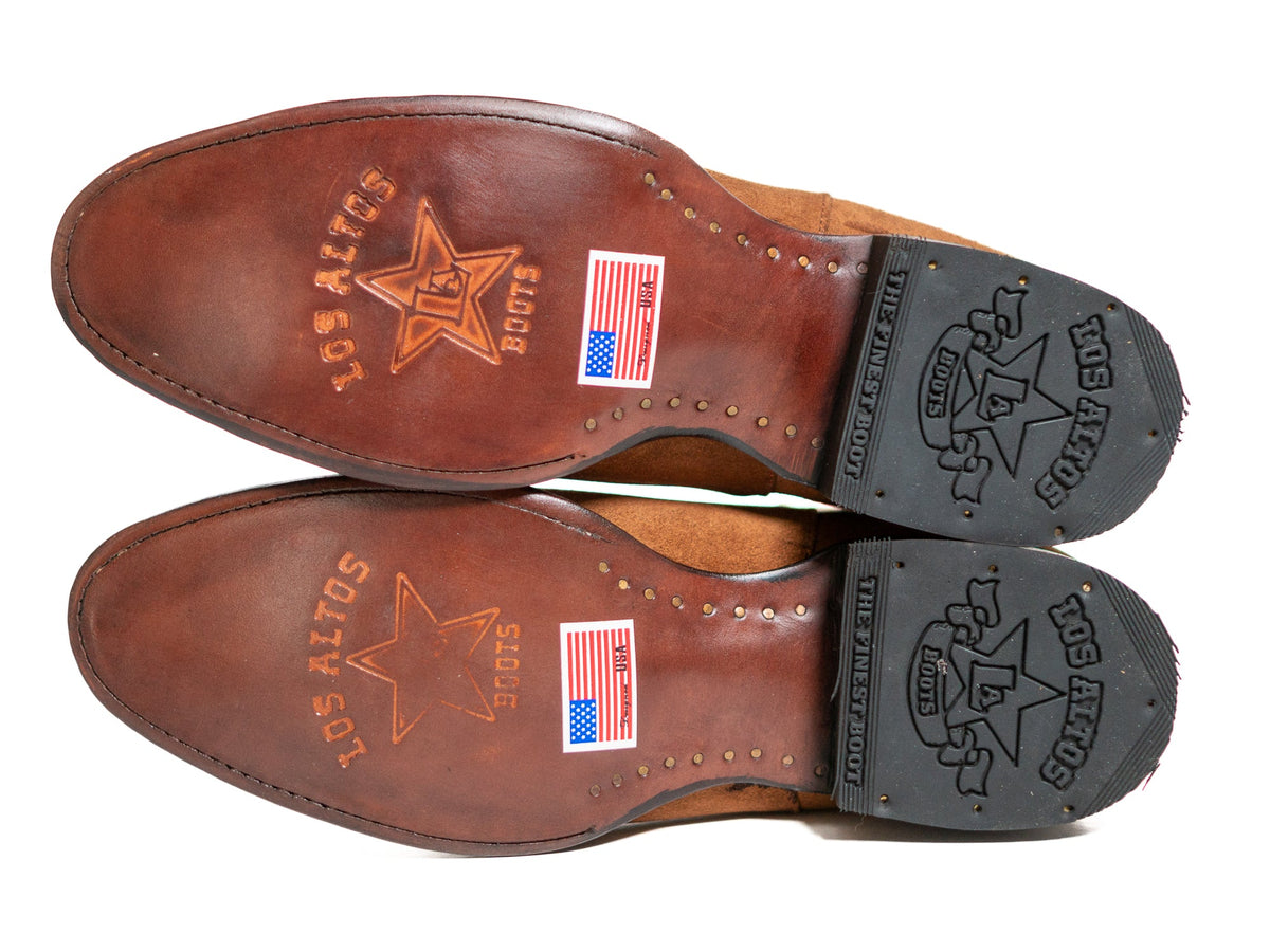 Los Altos Men's Toe Roper Boot Gamuza Cognac