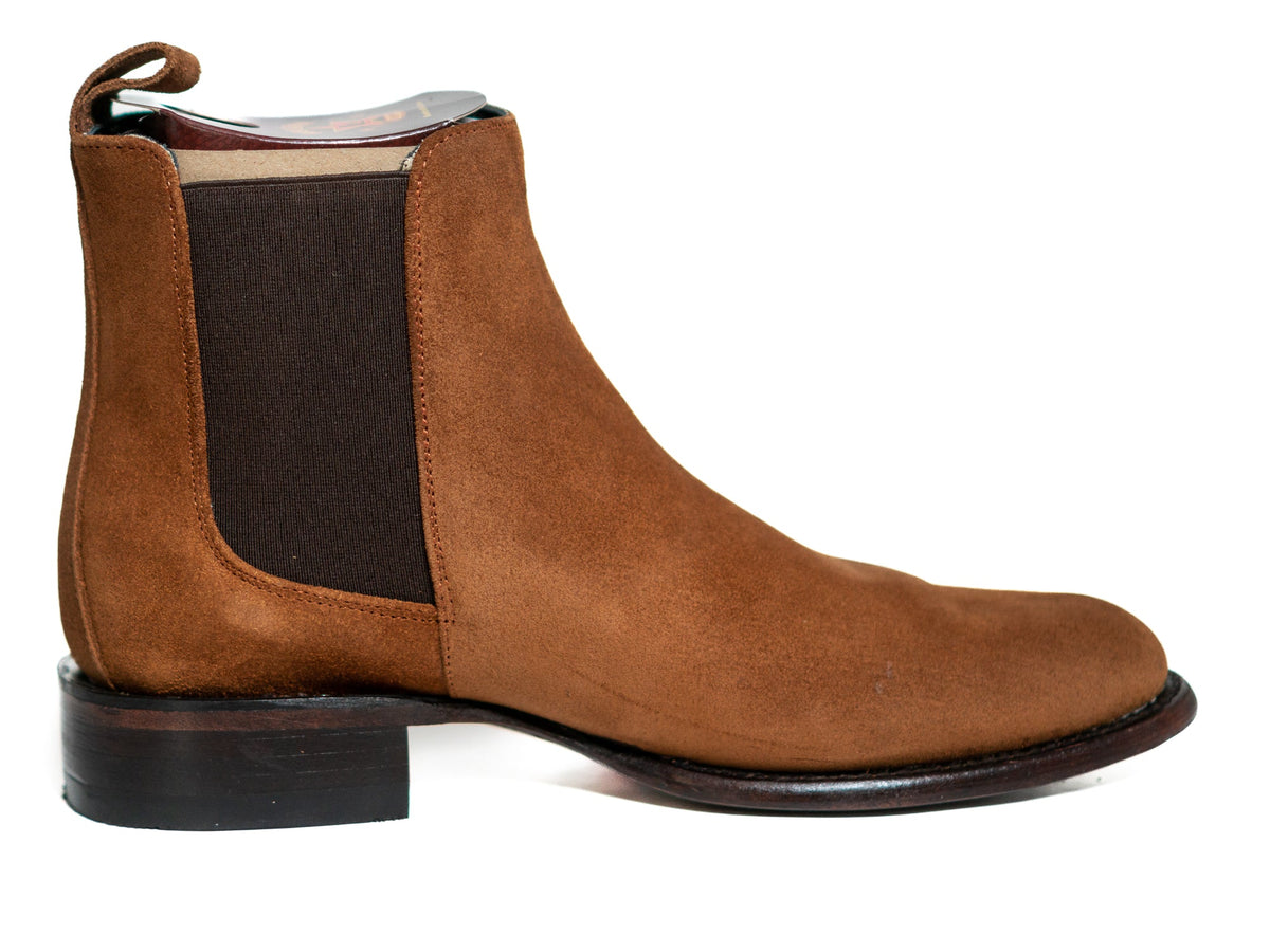 Los Altos Men's Toe Roper Boot Gamuza Cognac
