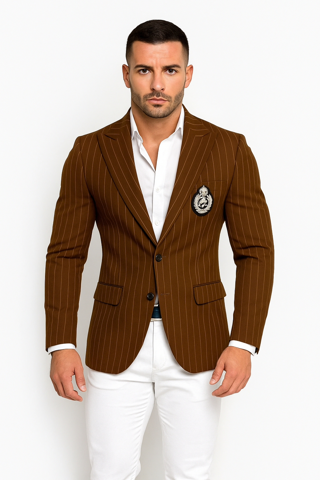 Royal Blue Pinstripe Blazer With White Pants - Suit Party Blazer - New Arrival
