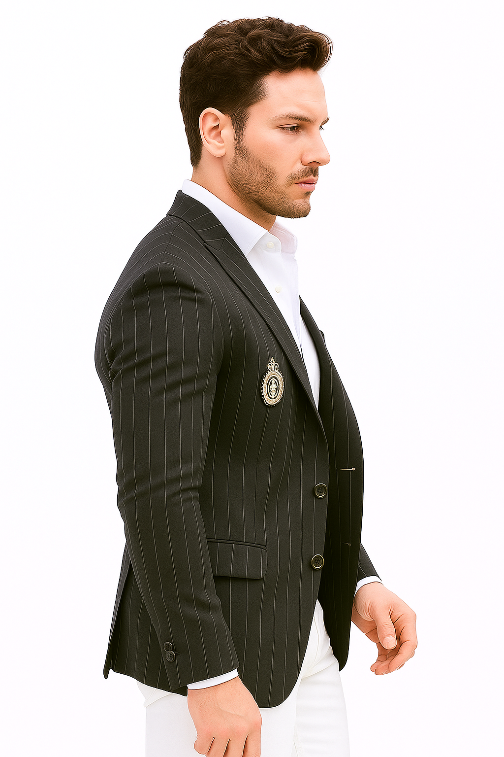 Royal Blue Pinstripe Blazer With White Pants - Suit Party Blazer - New Arrival