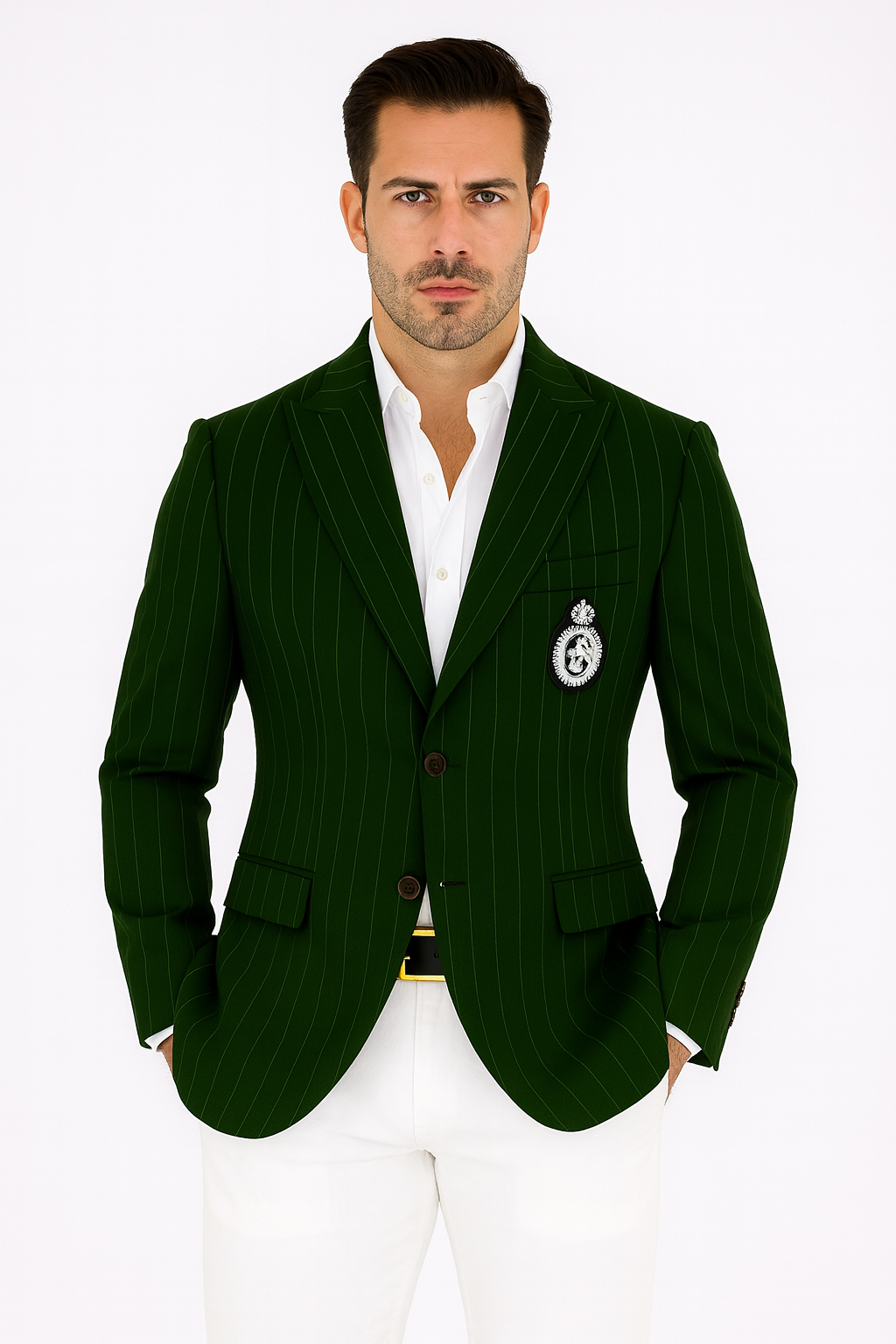 Royal Blue Pinstripe Blazer With White Pants - Suit Party Blazer - New Arrival