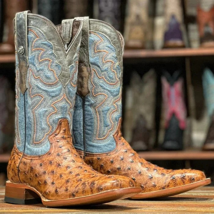 Zapato BotÃn Piel Avestruz - Mens Ostrich Boot in 3 Colors