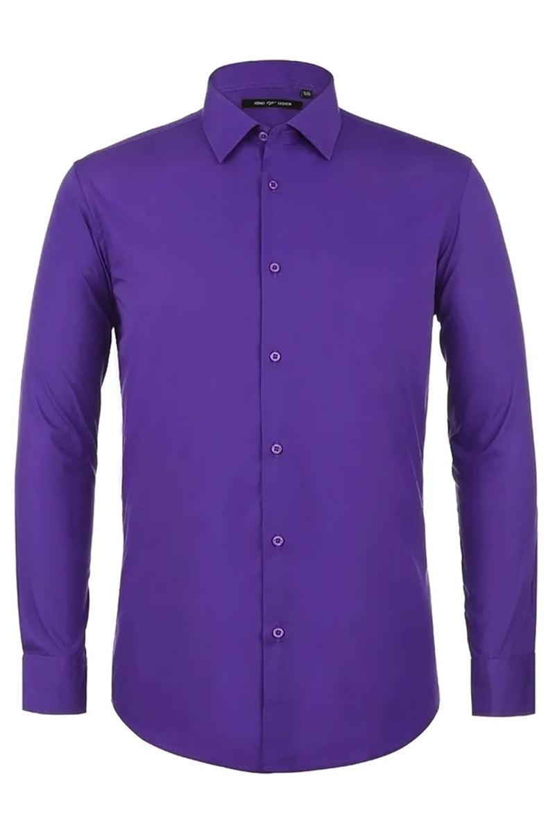 Men's Classic Fit Lilac Spread Collar Dress Shirt