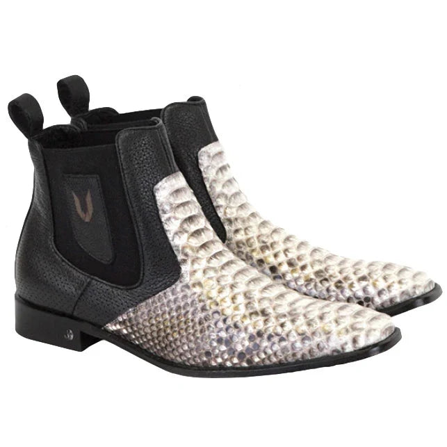 Vestigium Python Chelsea Boots Natural Black